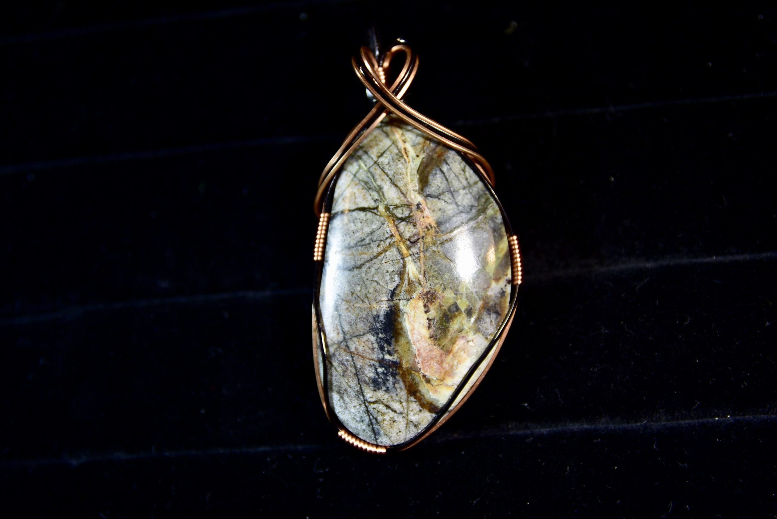 Wire Wrapped Core Sample Pendant 4