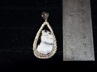 White Buffalo Turquoise Pendant 5